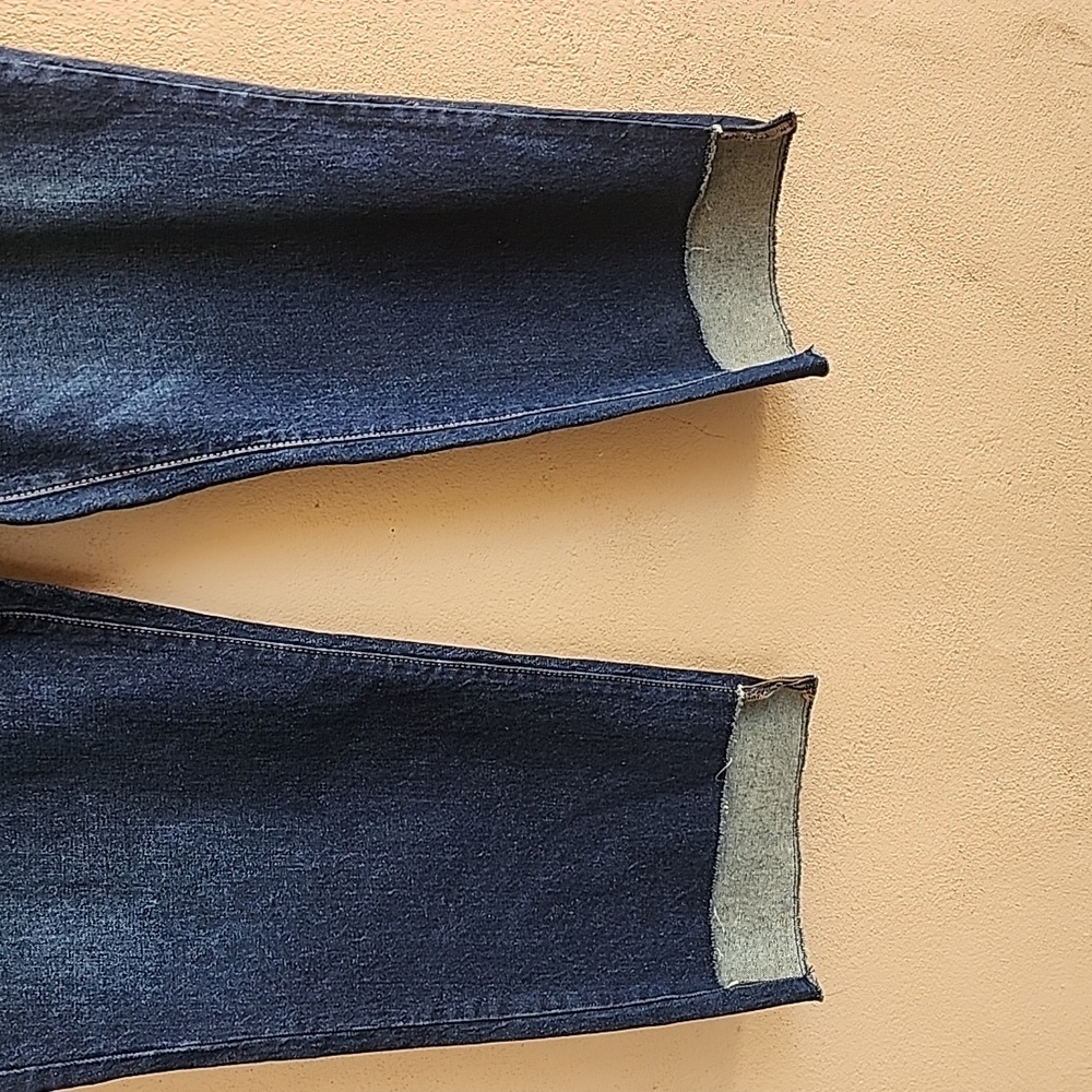 TIME AND TRU High Waisted Crop Jeans Plus Size 20 Dark Wash Stretch Denim - Picture 5 of 11